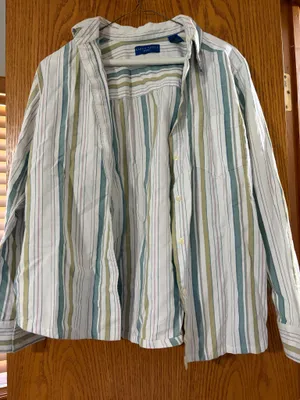 Karen Scott Striped Button Down Top thumbnail 1