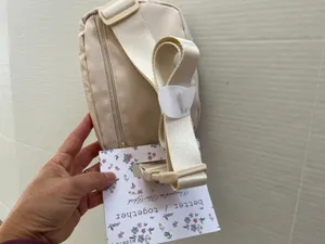 Sz Small Beige Adjustable Belt Crossbody Travel‎ Bag Zipper Pockets thumbnail 5