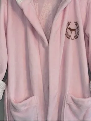 Victoria’s Secret Pink Gold Sequins logo Sherpa Bathrobe thumbnail 10