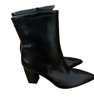 A New Day Ankle Boots Donna Women's Size 10 Black 3½" Heel Side Zip Faux Leather thumbnail 5