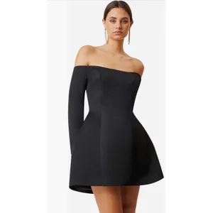 Elliatt Vida Off-Shoulder Long Sleeve Mini Dress – Black (M) New!‎ thumbnail 5