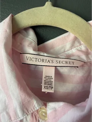 Victoria's Secret Pink Striped Long Sleeve Sleep Shirt/Dress XS thumbnail 4