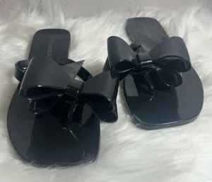 Jeffrey Campbell Sugary Jelly Bow Thong Sandals Black Size 6 thumbnail 4