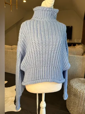 Cozy Blue Turtleneck Sweater thumbnail 1