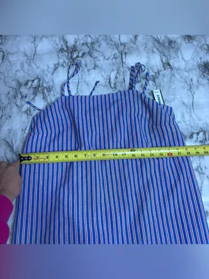 Old Navy Blue & White Striped Spaghetti Strap Mini Dress size small NWT thumbnail 6