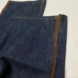 Anne‎ Klein Vintage Embroider Trim High Waist Split Hem Straight Jean thumbnail 7