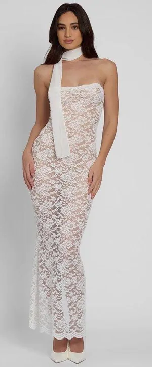 Soleil White lace dress thumbnail 1