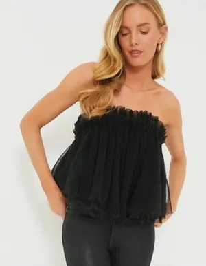Tuckernuck Hyacinth House Willa Tulle Top Black XS NWT thumbnail 1