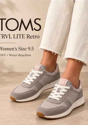 TOMS TRVL LITE Retro Water Repellent Grey Sneakers Women’s 9.5 NWT thumbnail 1