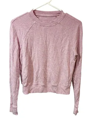 Lululemon Close Comfort‎ Crewneck Heathered Pink Bliss Pullover thumbnail 1