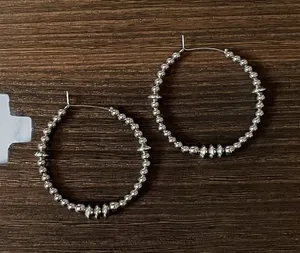 Handmade Triple Saucer Western Pearl Hoop Earrings thumbnail 1