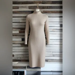 Steve Madden Maya Elegant Cream Long Sleeve Dress thumbnail 2