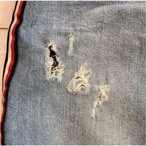 Forever 21 Distressed Ribbon Detail Jean Skirt Size Medium thumbnail 8