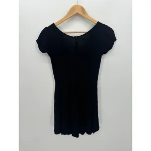 Reformation Black Mini Dress‎ Size S V Neck Dark Whimsigoth Emo Fairy Grunge thumbnail 2
