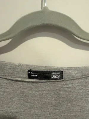 Grey Off the shoulder Shein Long sleeve crop top thumbnail 2