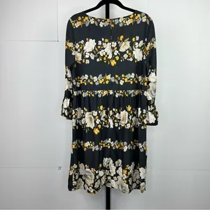 Old Navy Sheath Midi Dress Womens M Blue Floral Bell Sleeves Flowy Summer Tunic thumbnail 2