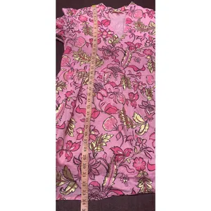 Jude Connally Faith Dress LG Pink Gold Floral Cotton Voile Babydoll Boho Resort thumbnail 7