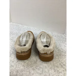 Zodiac Latte Suede Faux Fur Lined Slippers Mules Tan H8094L1201‎ Womens 7 M NEW thumbnail 5