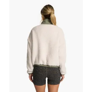 Vuori Cozy Sherpa Popover Women's Sherpa Pullover in Dune Large Fall Winter Cozy thumbnail 5