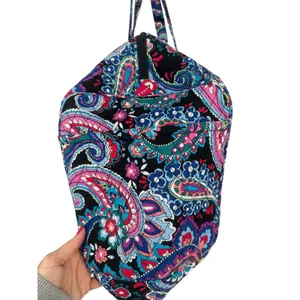 Vera Bradley Duffle Bag Women Large Multicolor Paisley Quilted Travel Weekender thumbnail 3