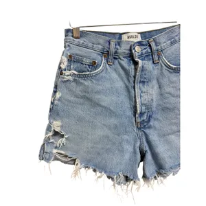 Agolde Dee High Rise Distressed‎ Denim Shorts Light Wash Blue 26 thumbnail 2