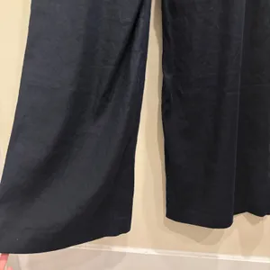 Maeve Avery Wide-Leg Pleated Trousers Navy Linen‎ Blend Small NEW Minimalist thumbnail 10