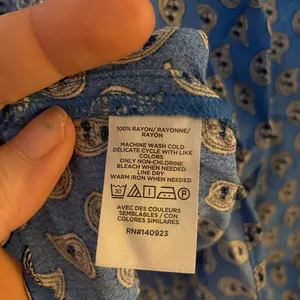 Loft Paisley Ruffle Button Blouse in Blue thumbnail 8