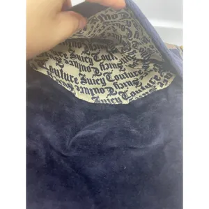 Vintage Juicy Couture Navy Velour Crossbody Bag “love your couture” thumbnail 12