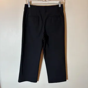 LOFT Petites Black‎ High Waist Button Fly Cropped Wide Leg Pants Size 2P thumbnail 4
