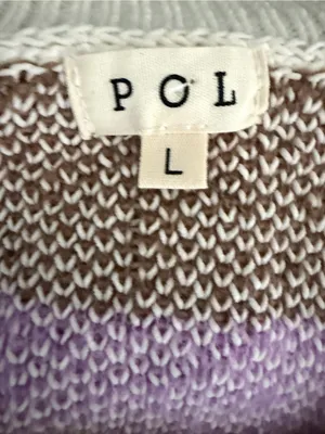 Pol x Anthropologie V Neck Studded Geometric Oversized Knit Sweater Large thumbnail 7