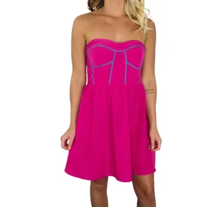 G21 Y2K Hot Pink Strapless Corset Mini Dress Medium 2000s thumbnail 2