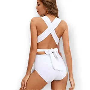 ZOMONETI White One Piece Swimsuit White Size L thumbnail 8
