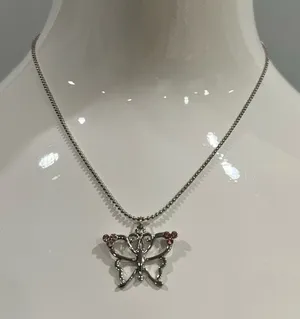 Necklace with Butterfly Pendant Silver thumbnail 1