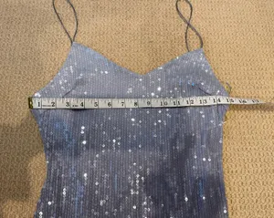 ZARA Ombré Sequins Spaghetti Strap Midi Dress Size XS thumbnail 4