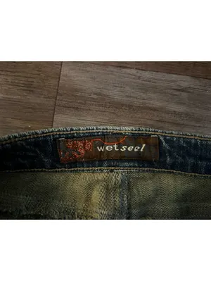 Vtg Wet Seal Low Rise Dark Wash Flare Jeans Embroidered Sz 7 thumbnail 2