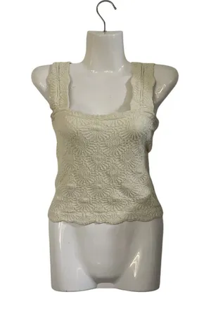 Free People Intimately Love Letter Cami Textured Floral Tank Top SZ S Boho thumbnail 1