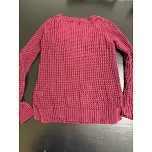 American Eagle Outfitters Jegging Sweater‎ Burgundy Maroon Knit Crewneck XS thumbnail 5