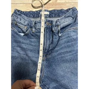 Good American Raw Hem Distressed Jeans Medium Wash Size 6 26 Straight Leg thumbnail 3