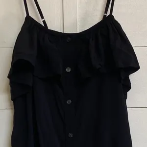 Gap Button Front Ruffle Cami True Black‎ Sleeveless Midi Dress No Belt - S NWT thumbnail 9