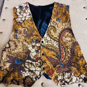 Vintage Kenar Women's Rayon Beaded Veast Size Medium thumbnail 12