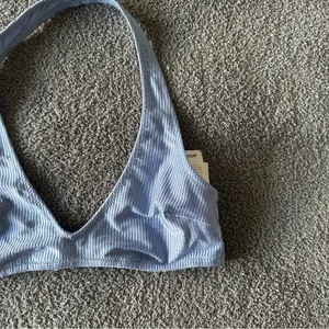 AERIE Blue Ribbed Halter Bikini Top thumbnail 2