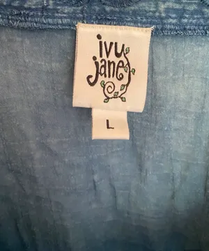 ivy jane Indigo Blue Embroidered Peasant Tunic thumbnail 5