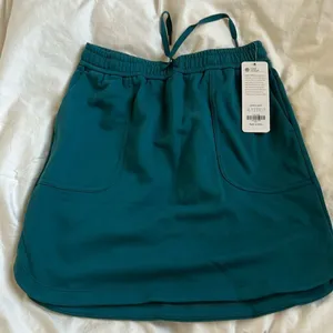 CRZ YOGA Cotton Sweat 17'' Jersey Skirt with Pockets, Green Jade, XS, NWT thumbnail 2