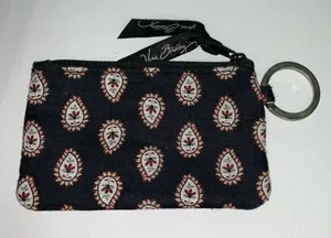 Vera Bradley Classic Black Zip Id Coin Case Retired thumbnail 2