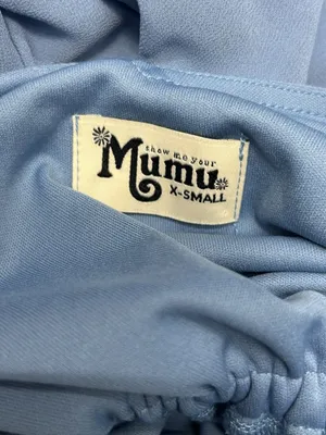 Show Me Your Mumu Kendall Maxi Dress XS Slate Blue Bridesmaid Wedding Formal NWT thumbnail 4