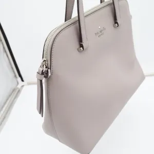 Kate Spade Satchel Womens Medium Larchmont Avenue Dome Gray Leather Crossbody thumbnail 7