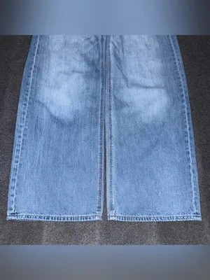 American Eagle Skater Jeans Baggy Wide Leg Distressed Medium Blue Wash Women’s 2 thumbnail 6