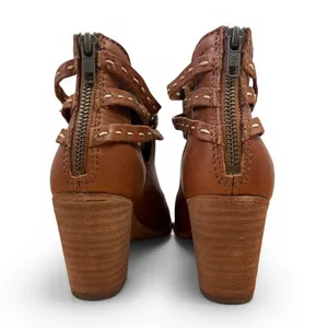 Frye Naomi Pickstitch Brown Leather Heeled Ankle Bootie Americana Cutout Sz 6.5 thumbnail 7