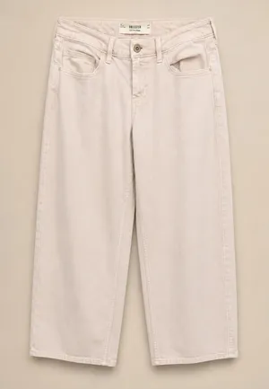 Hollister Women Jeans 29 Long Beige Low-Rise Baggy Relaxed Fit Denim thumbnail 1