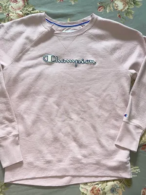Champion Sweatshirt Light Pink Size Adult Large Vintage thumbnail 1